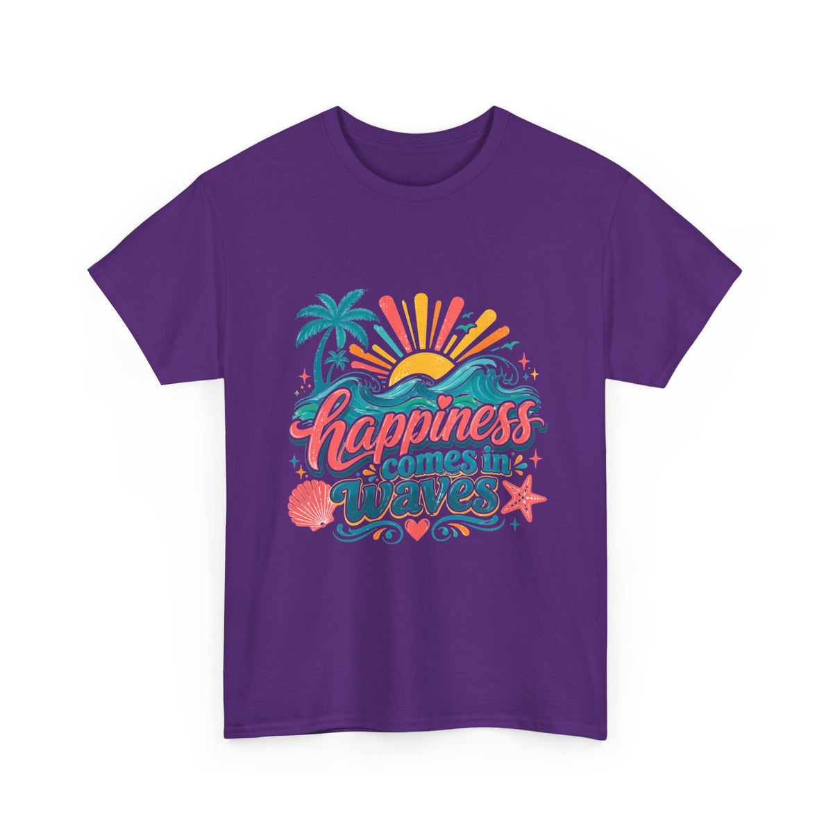 Happiness Comes in Waves T-Shirt — Beachy Summer Graphic Tee