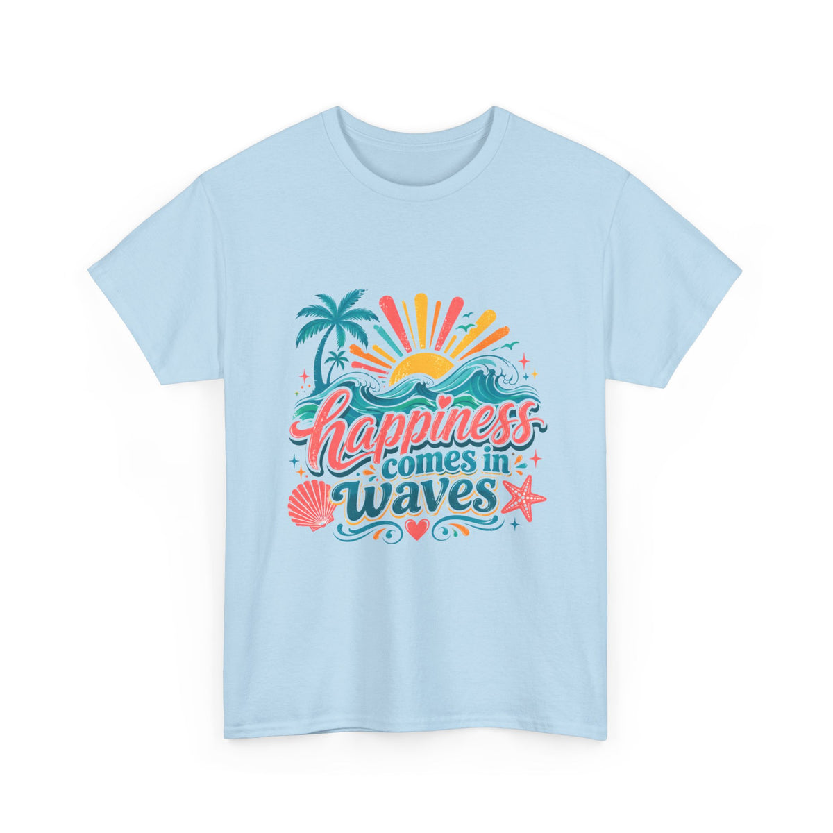 Happiness Comes in Waves T-Shirt — Beachy Summer Graphic Tee