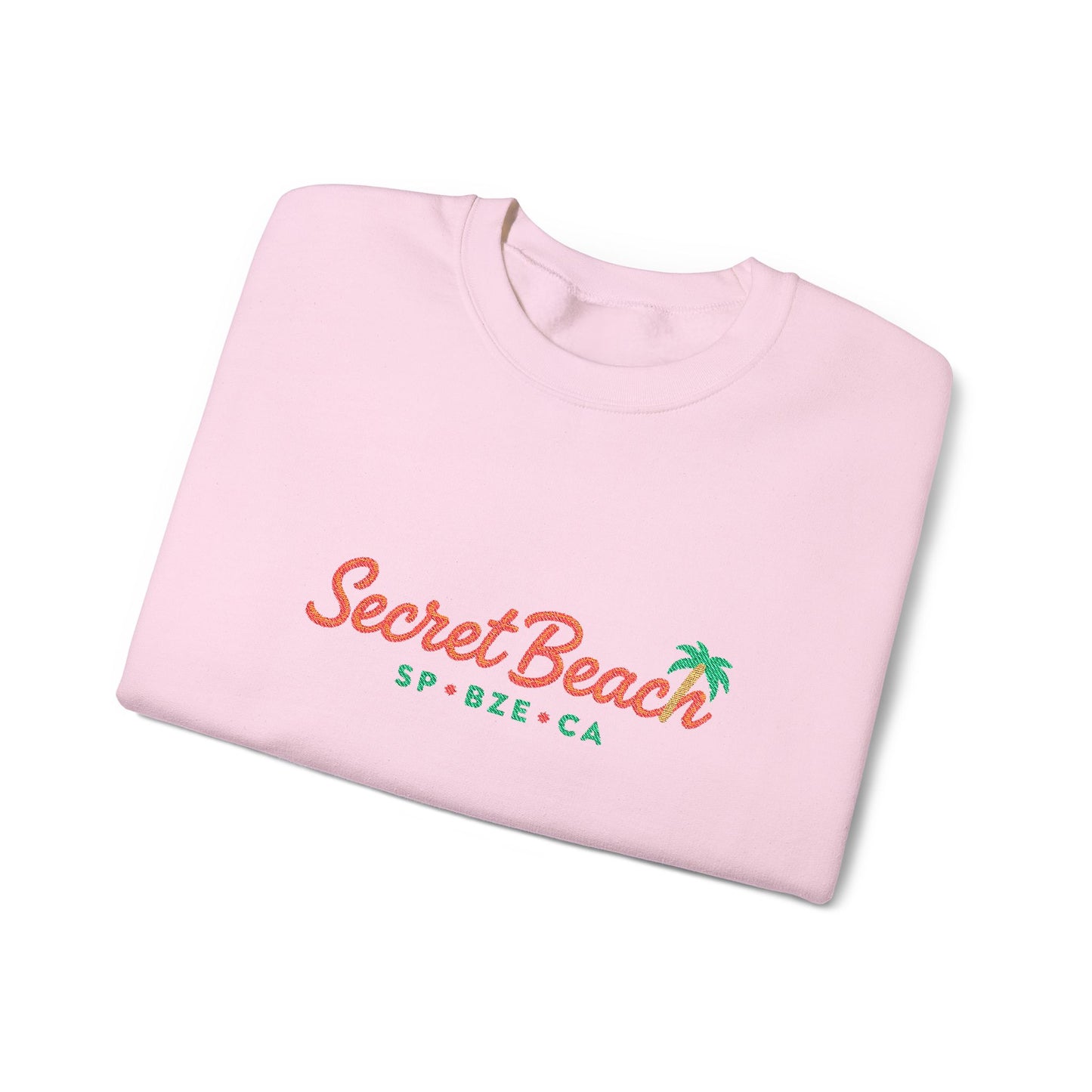 Secret Beach embroidered Crewneck Sweatshirt — Retro Palm Beach Vibes