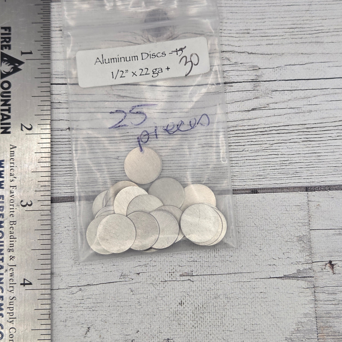 Aluminum round 1/2" 22 ga 25 pieces