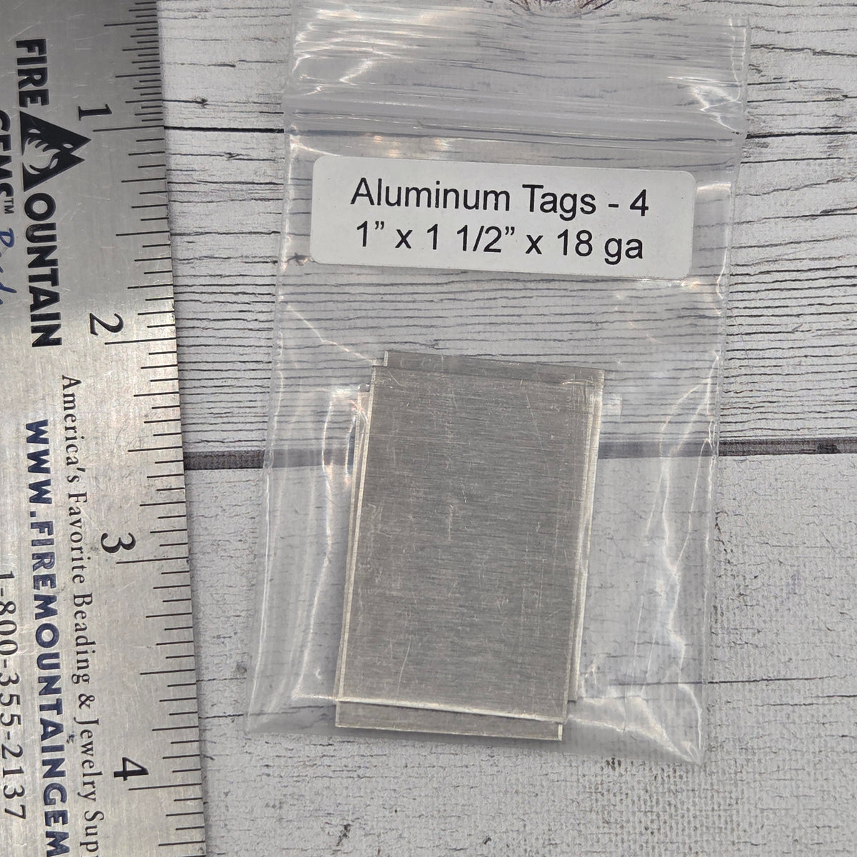 Aluminum Tag 1 x 1 1/2" 18ga 4pcs