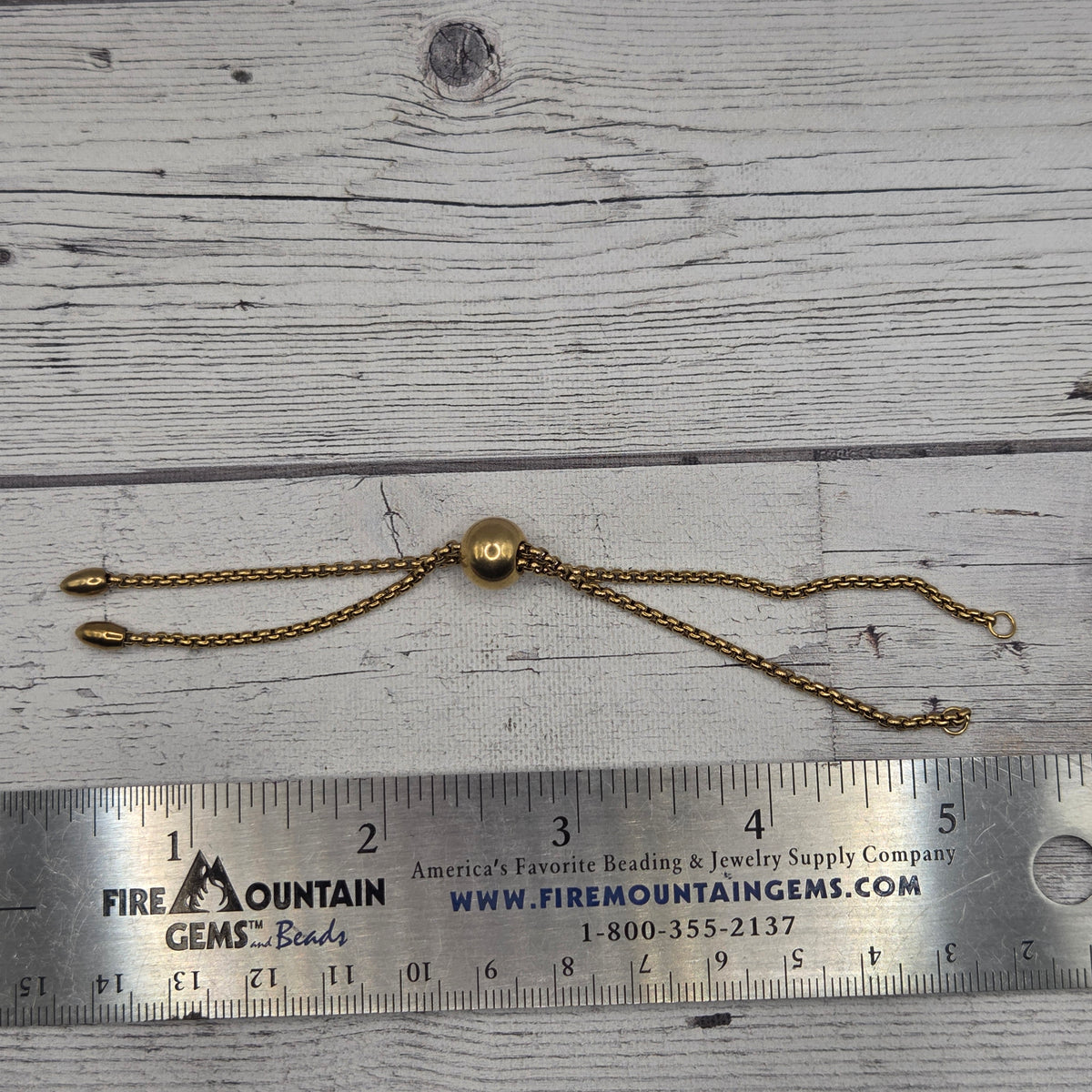 Adjustable Bracelet chain gold tone stainless steel