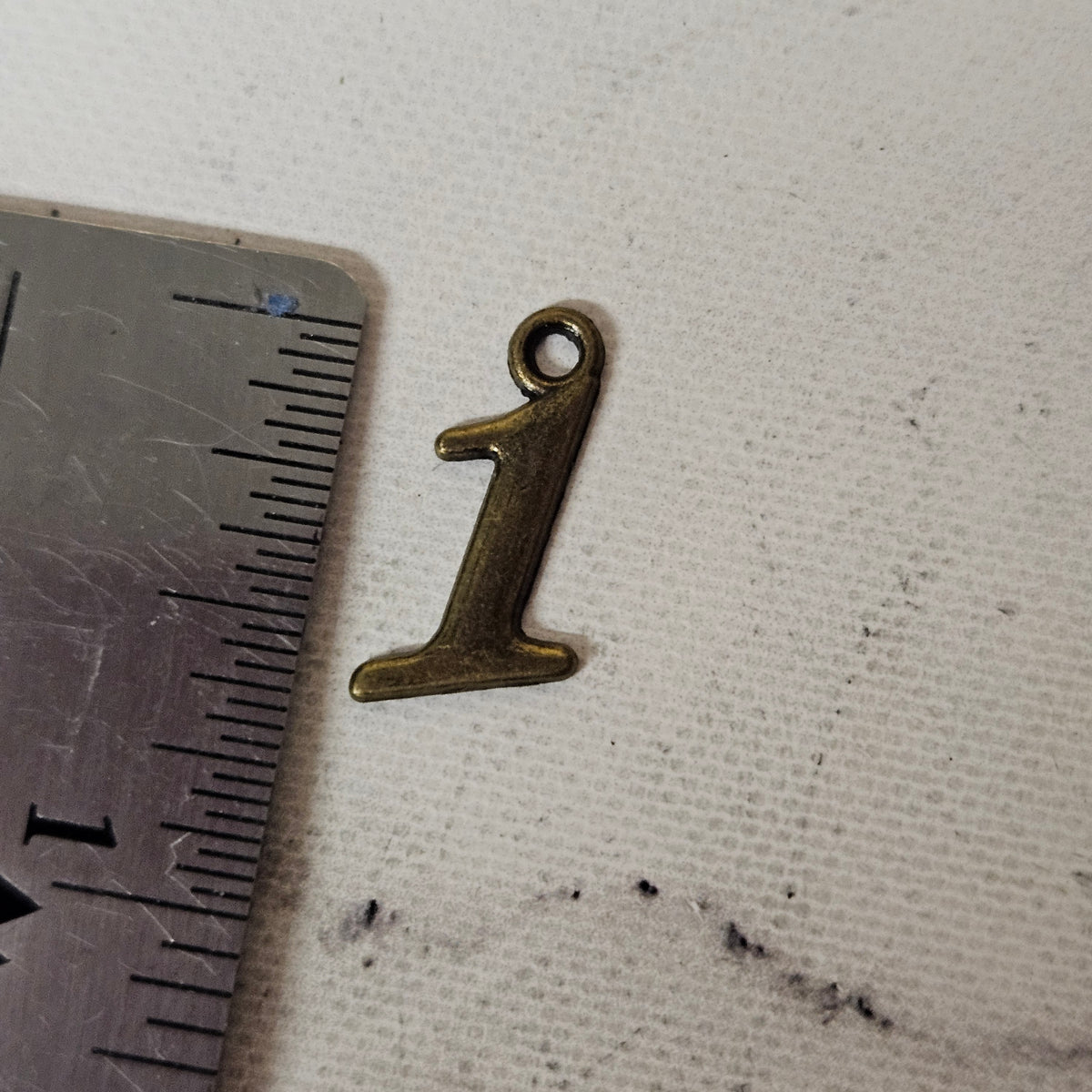 Number 1 brass charm - lot of 10
