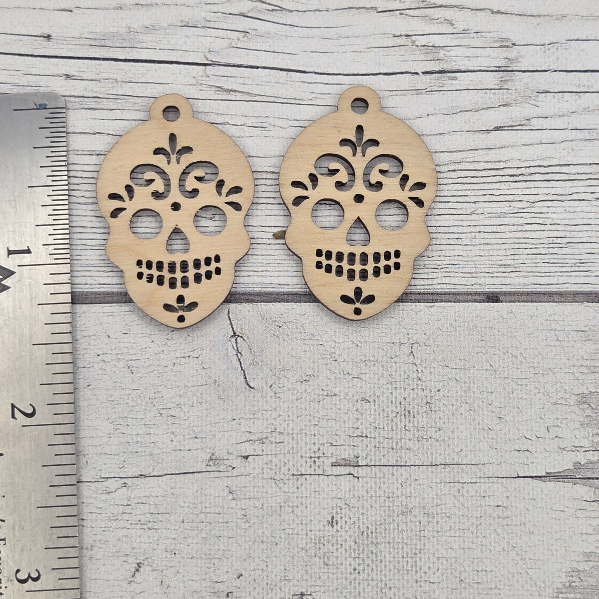 Sugar Skull - Laser cut earring pair