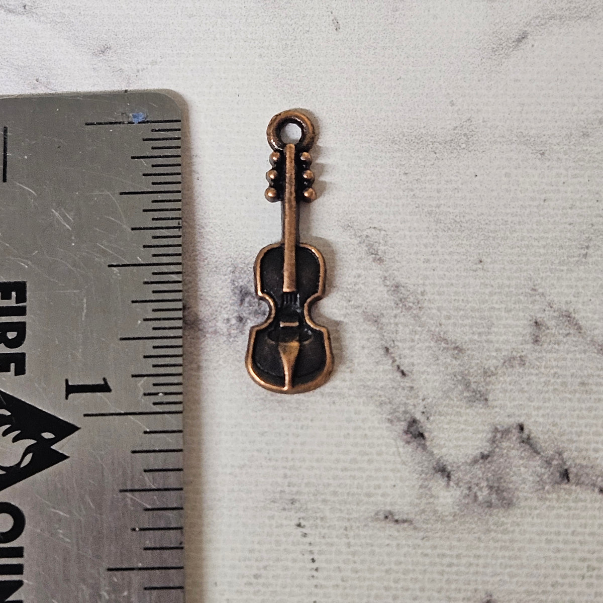 Copper Violin Charm - lot of 6