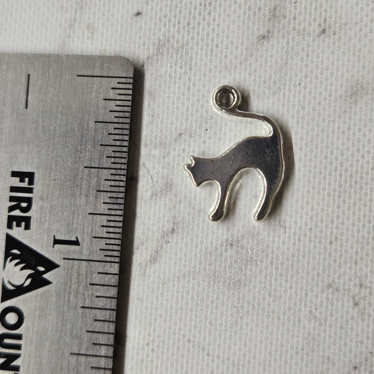 cat silhouette charm - lot of 6