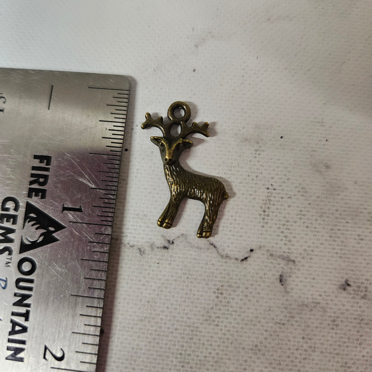 bronze deer charm - lot of 5