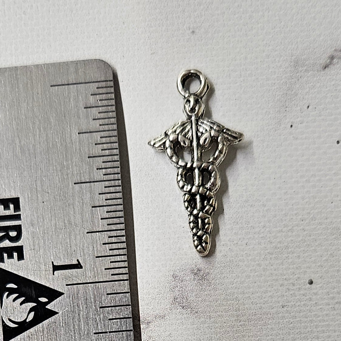 Caduceus charm - lot of 4