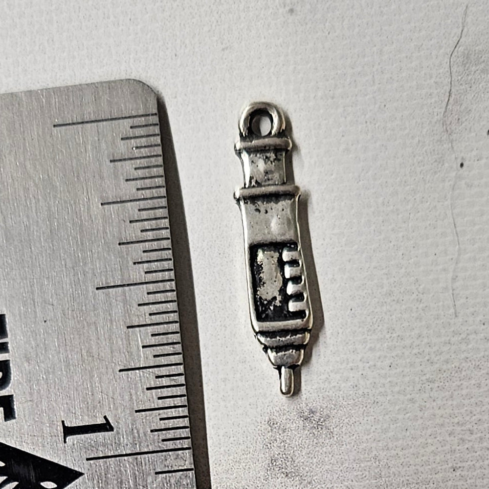 Hypodermic Needle Charm - lot of 6