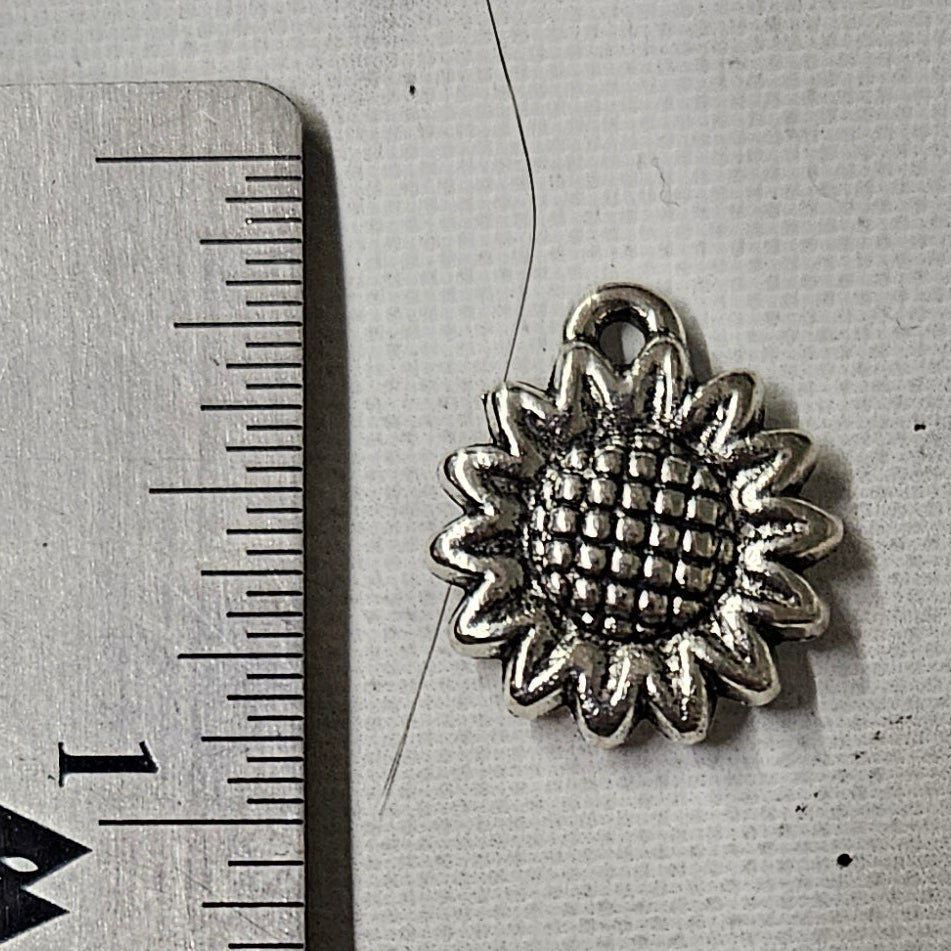 sunflower charm - lot of 6