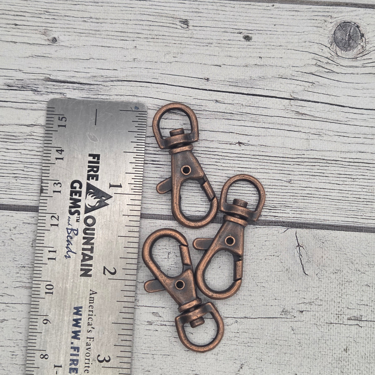 Antique copper toned large lobster clip - swivel - choose quantity