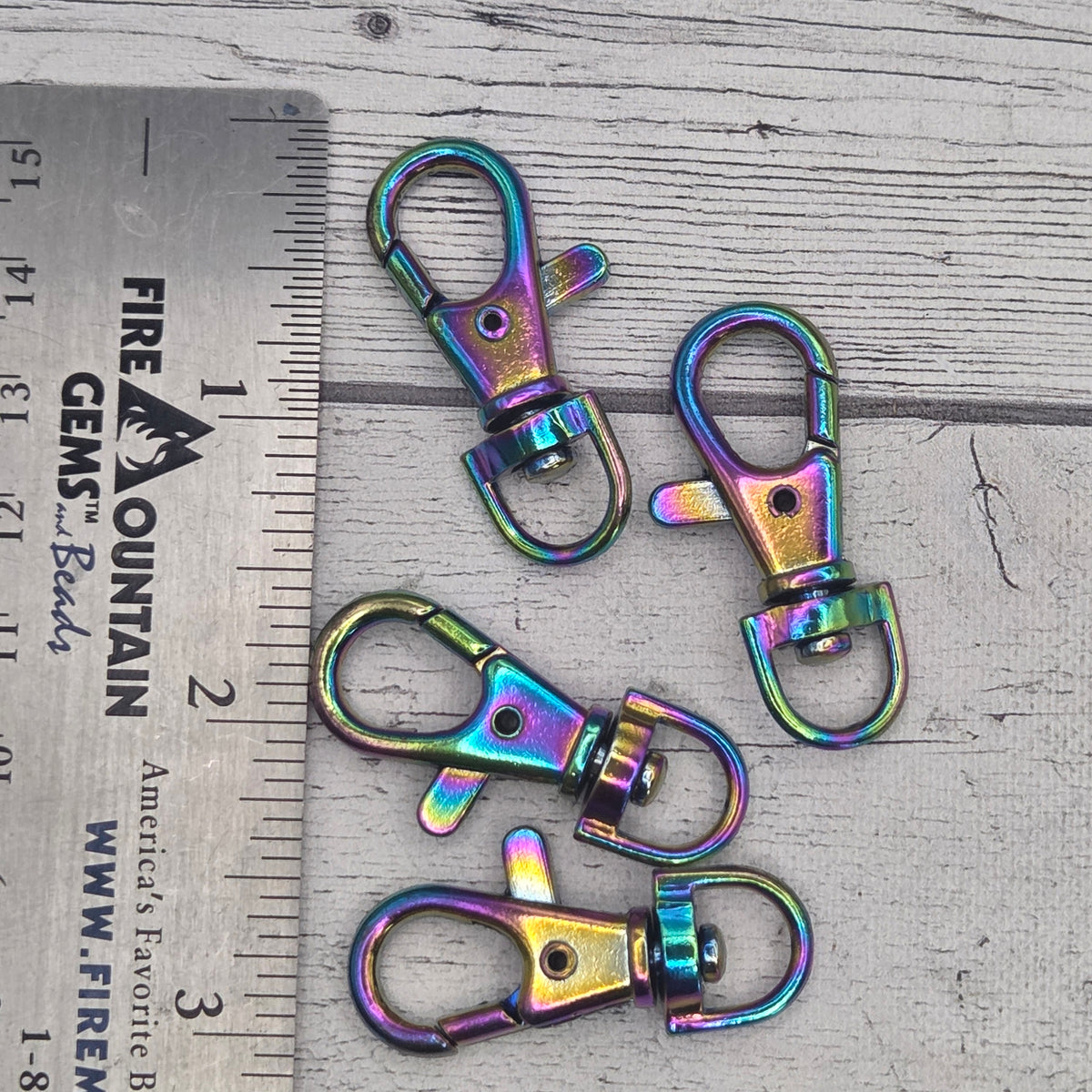 Stainless steel rainbow swivel bag clip - lot of 15
