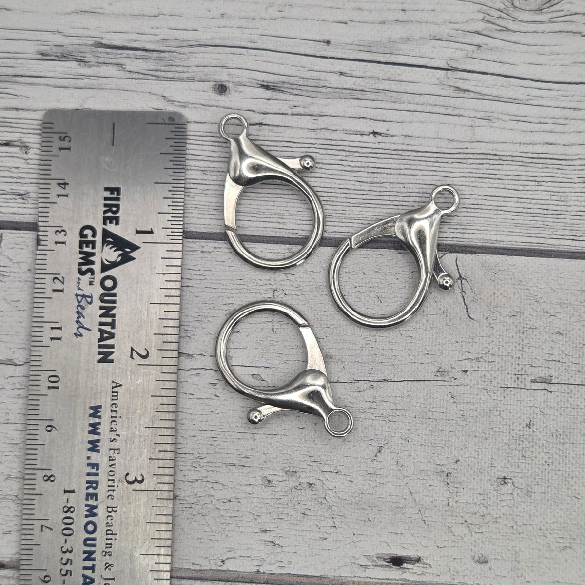Fat lobster clip - silver - Lot of 10