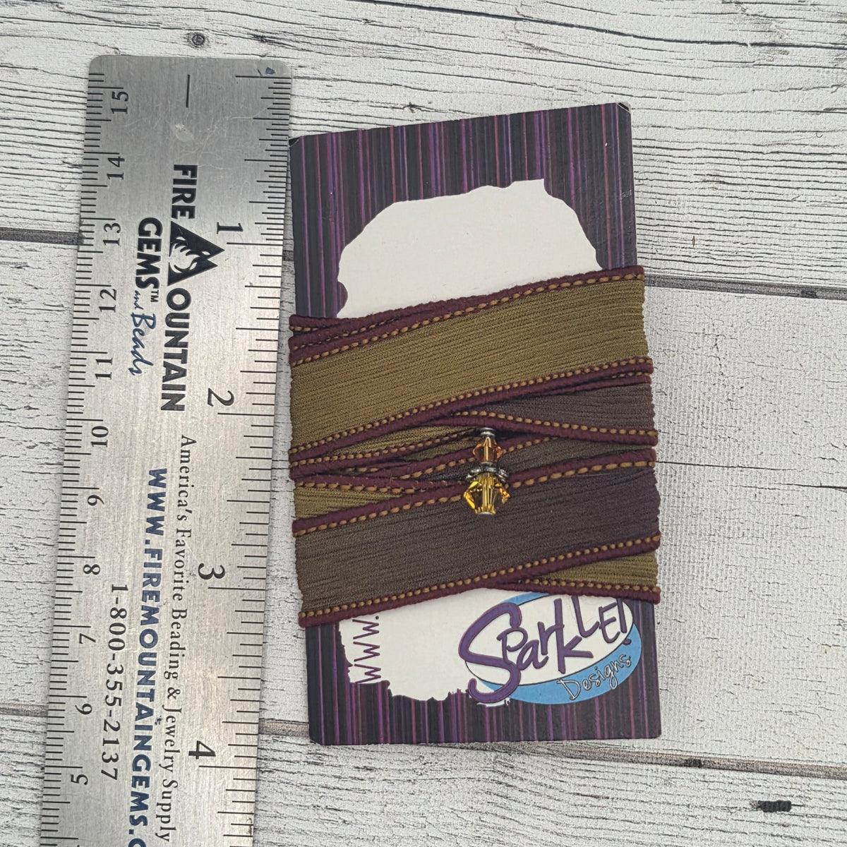 Silk ribbon and bead as pictured - browns