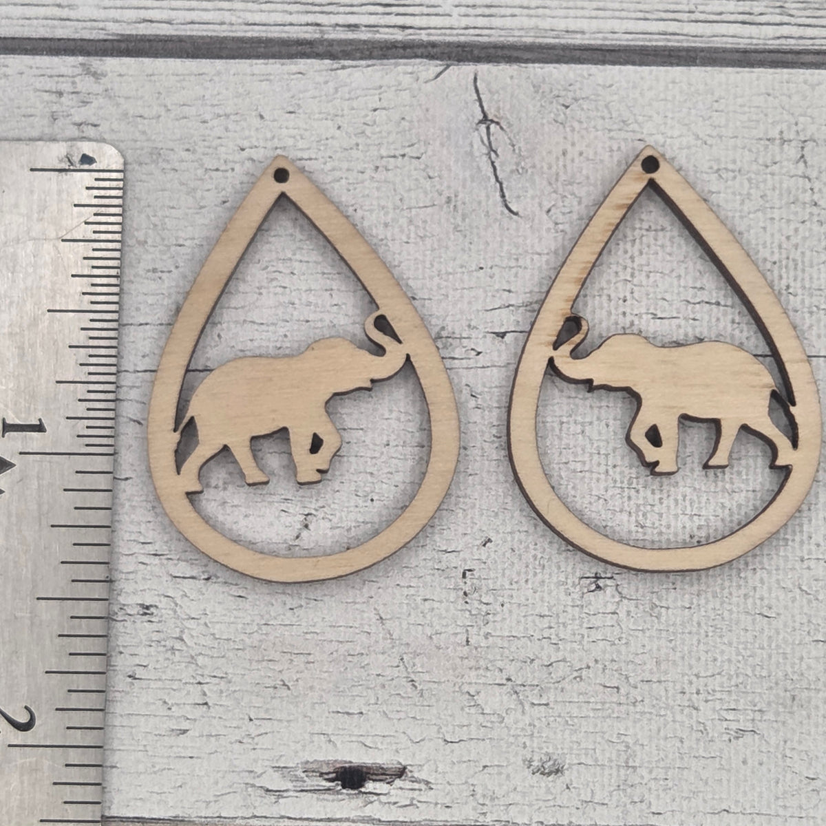 elephant - Laser cut earring pair