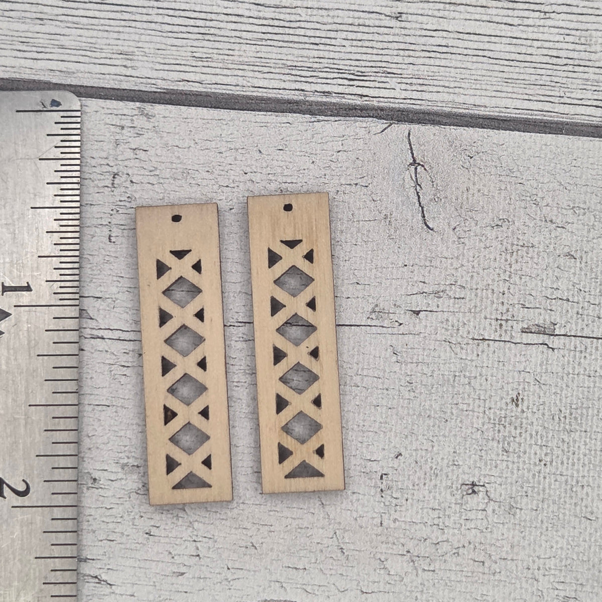 Criss Cross - Laser cut earring pair