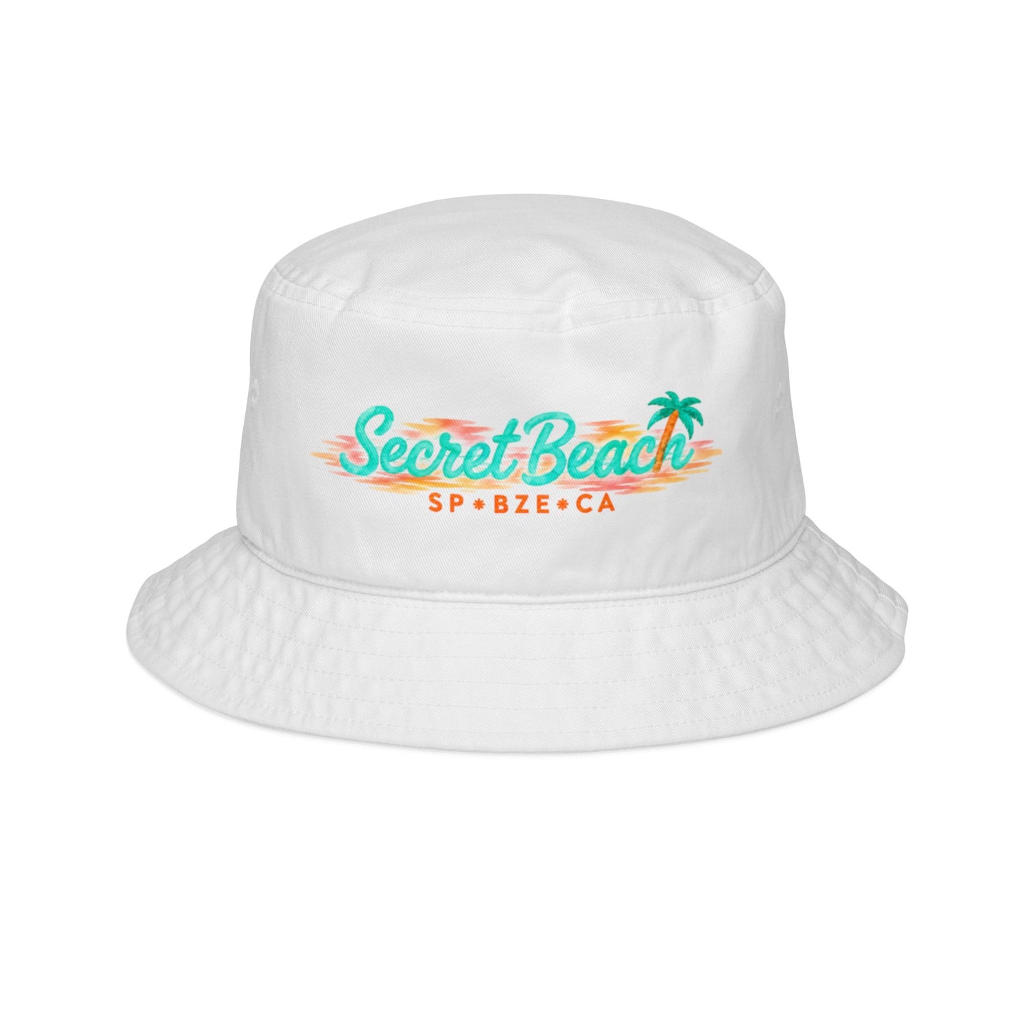 Secret Beach Bucket Hat – Retro Palm Beach Vacation Sun Hat
