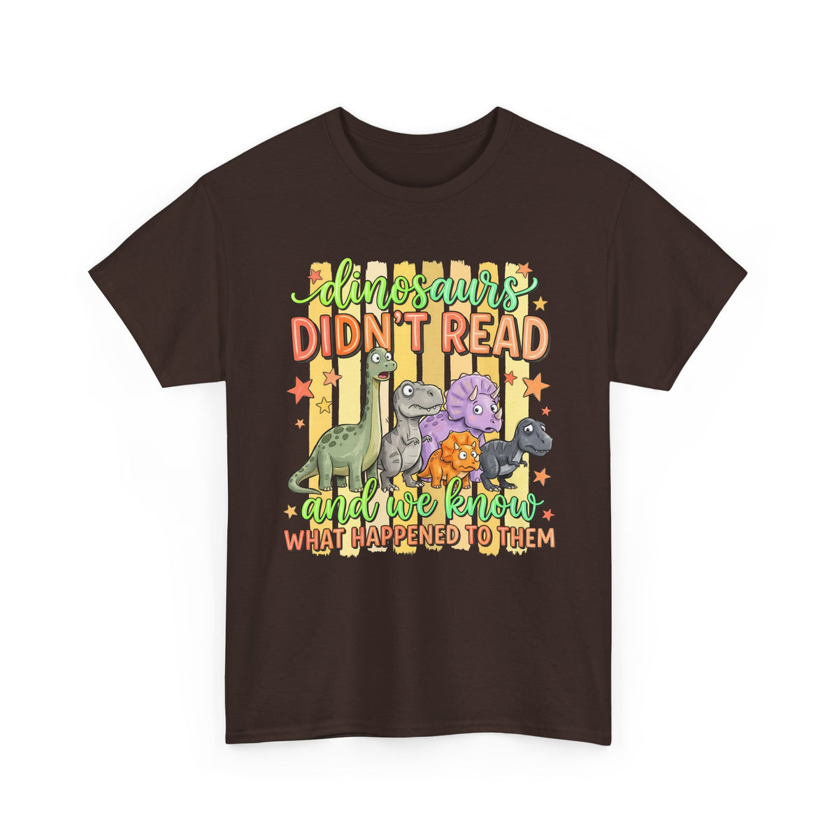 Dinosaur T‑Shirt — "Dinosaurs Didn't Read" Cute Retro Dino Graphic Tee