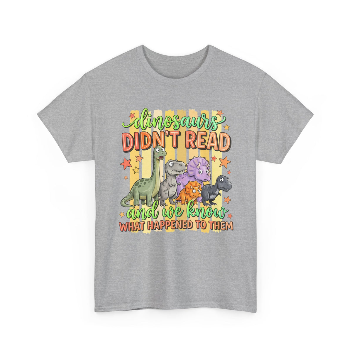 Dinosaur T‑Shirt — "Dinosaurs Didn't Read" Cute Retro Dino Graphic Tee