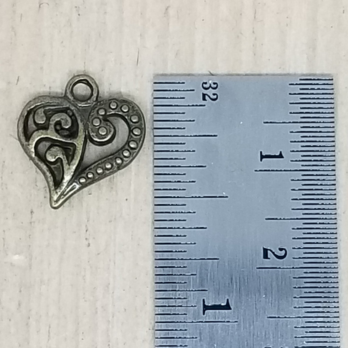 Fancy Heart Charm - lot of 10