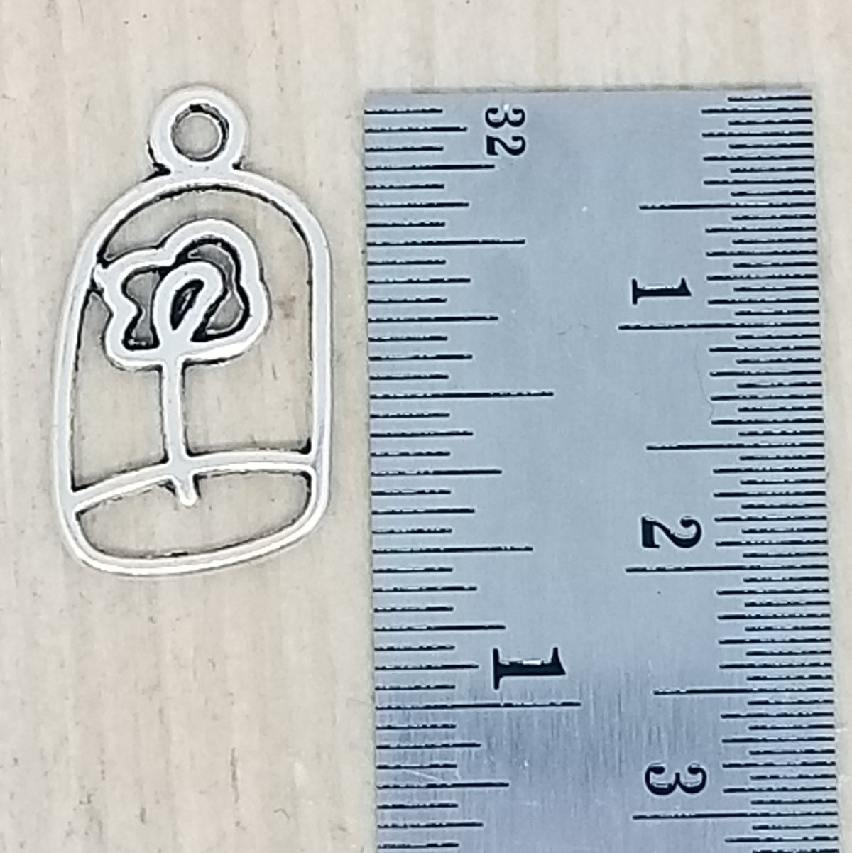 Encased Rose Charm - lot of 5