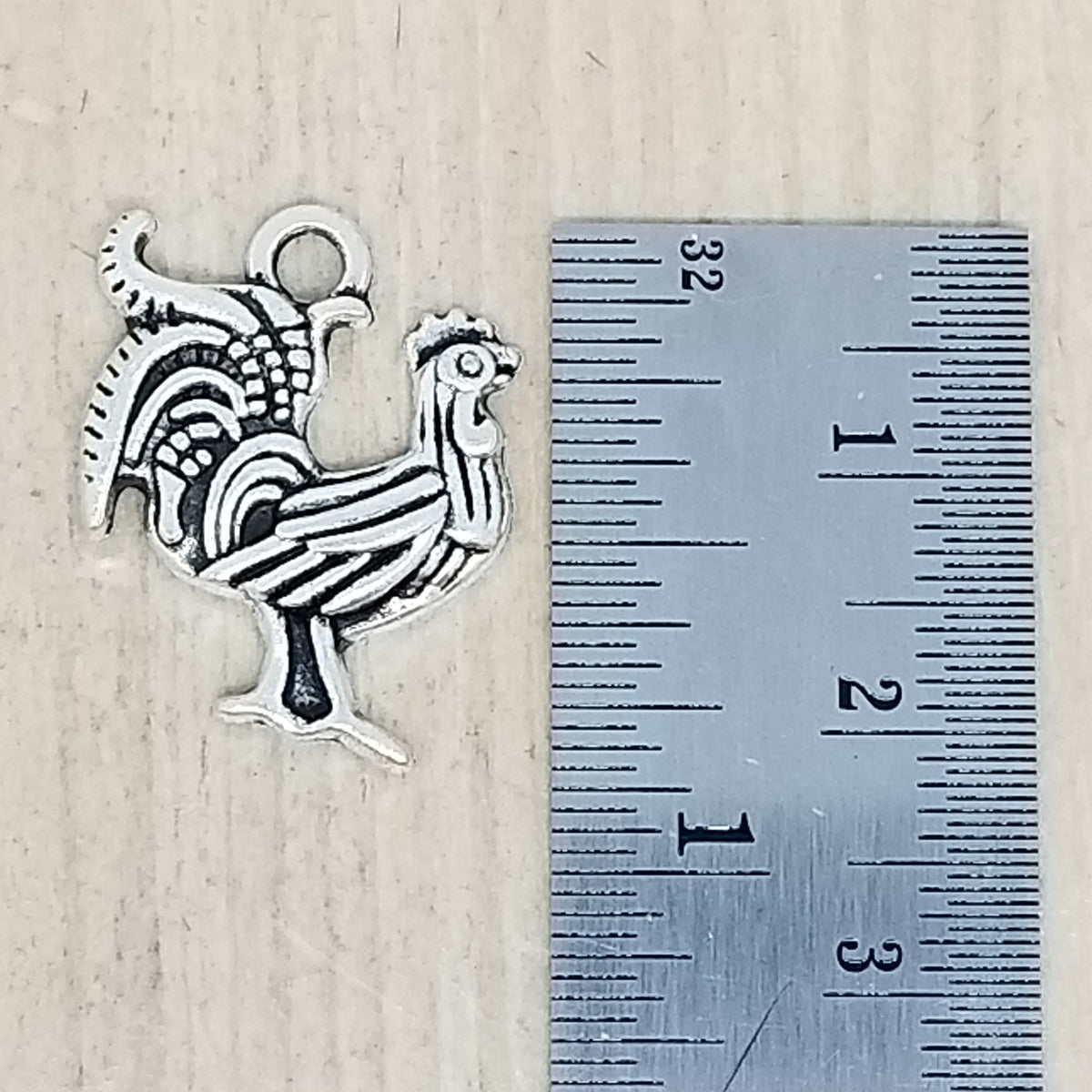 Fancy Rooster Charm - lot of 6