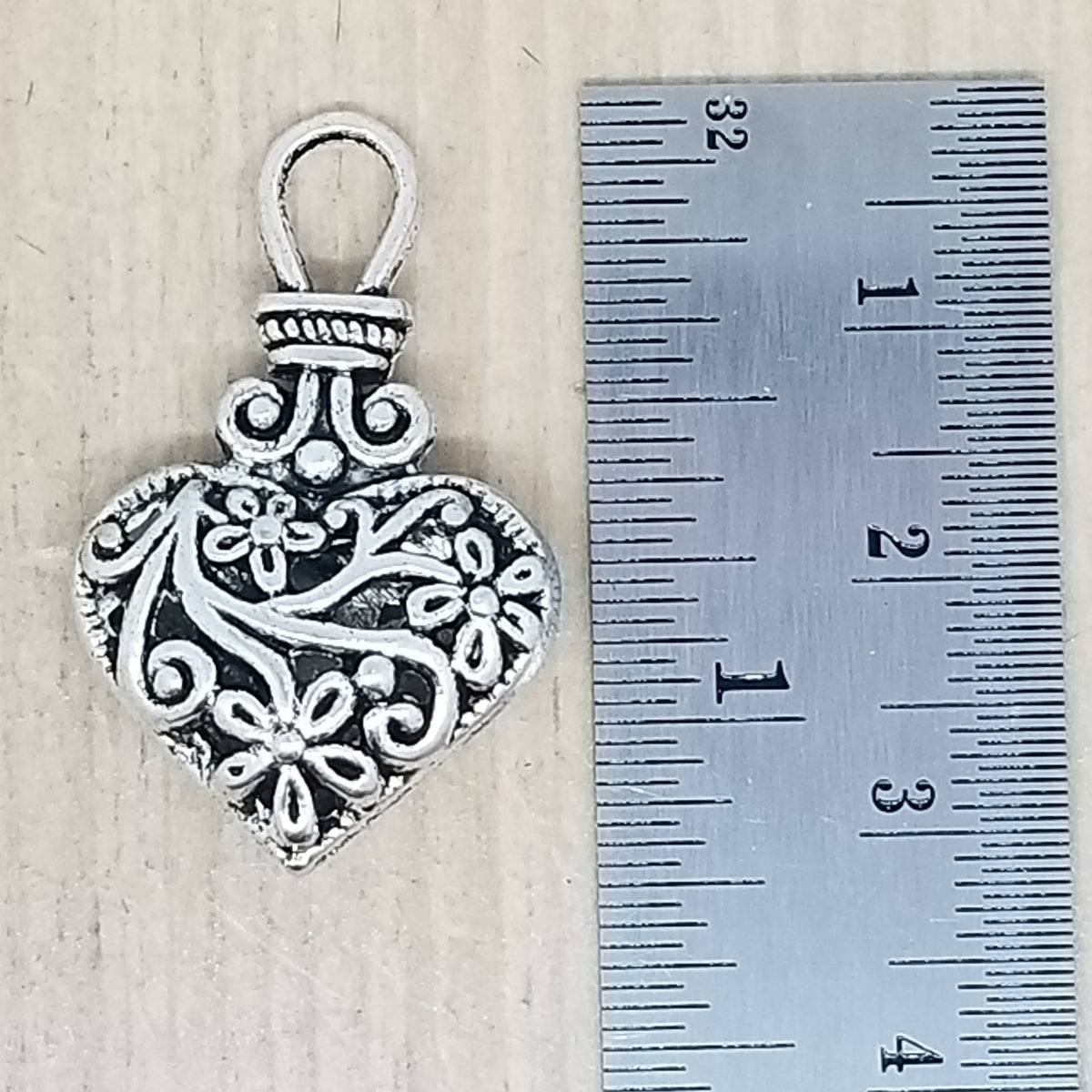 Large Fancy Heart Charm - Lot of 5