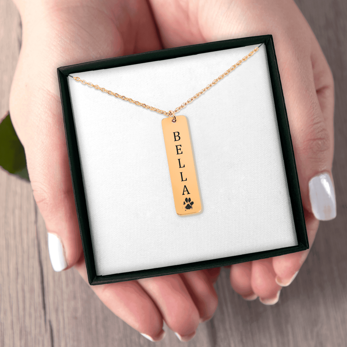 Pet's Name & Paw Print Necklace