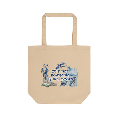 Book Lover Tote Bag - "It's Not Hoarding If It's Books" Canvas Eco Tote