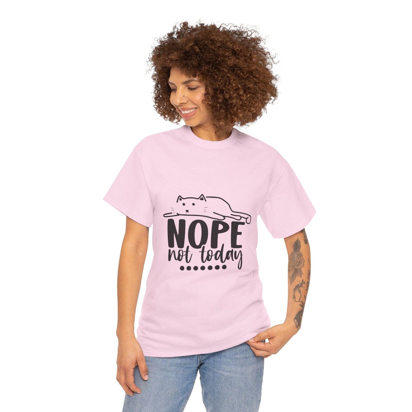 Nope Not Today Cat Tee — Cute Lazy Cat Graphic T‑Shirt