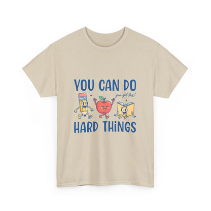 "You Can Do Hard Things" Back to  School Tee with Cute Characters