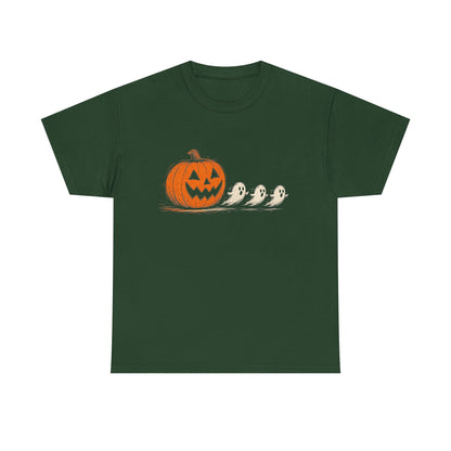 Halloween Pumpkin & Ghost Tee — Cute Jack-o'-Lantern with Ghost Friends