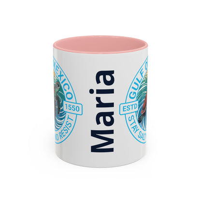 Customizable Gulf of Mexico Turtle Coffee Mug — "Stay Salty and Resist" Accent Ceramic Mug