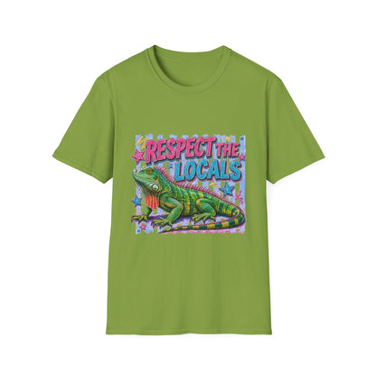 Respect the Locals T-Shirt — Colorful Iguana Graphic Tee