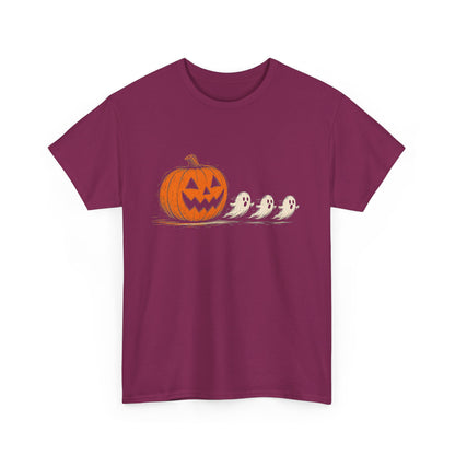 Halloween Pumpkin & Ghost Tee — Cute Jack-o'-Lantern with Ghost Friends