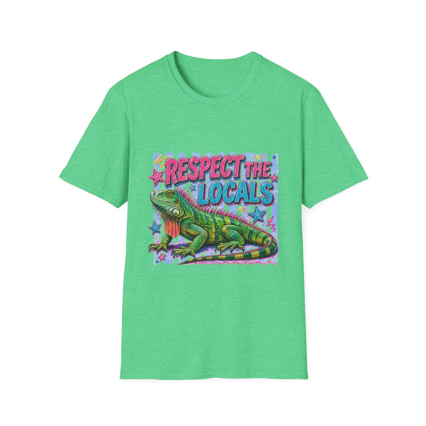 Respect the Locals T-Shirt — Colorful Iguana Graphic Tee