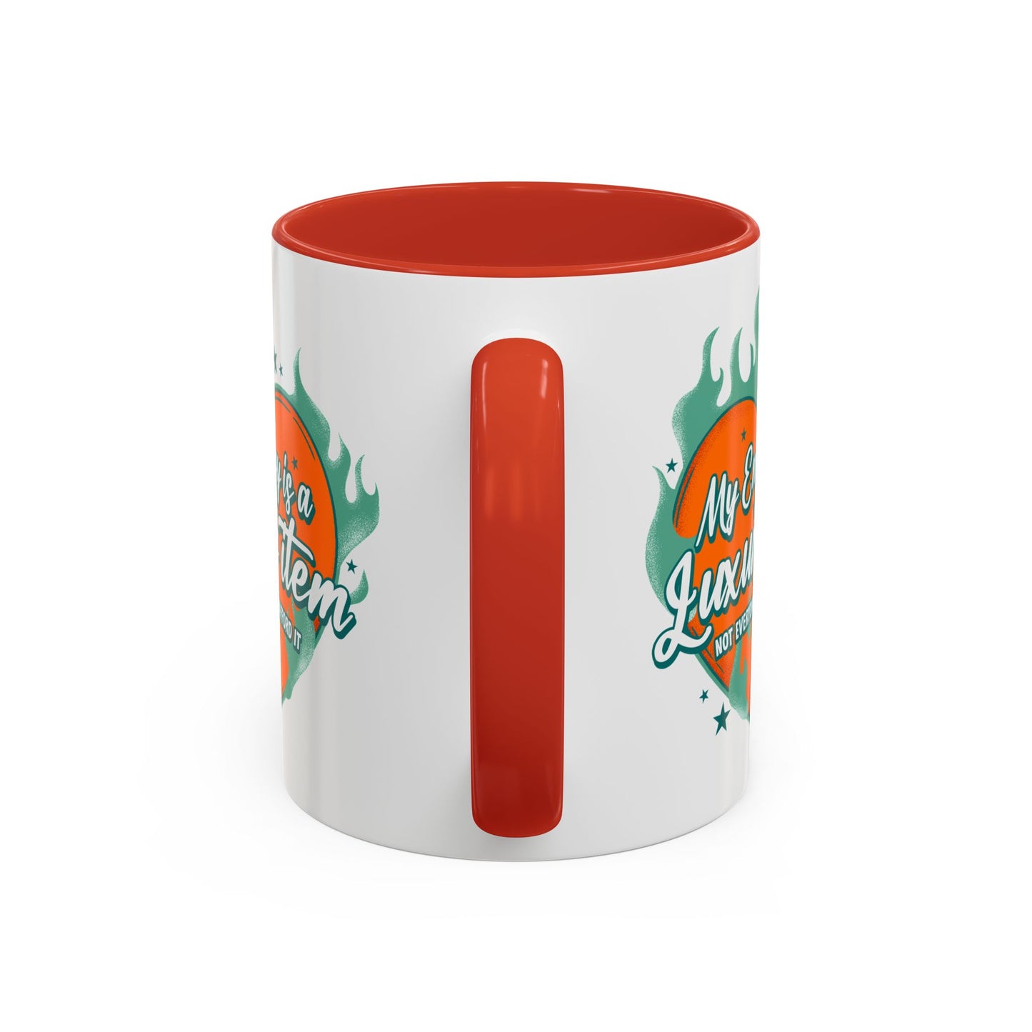 Customizable Accent Coffee Mug — "My Energy Is a Luxury Item" Heart Design
