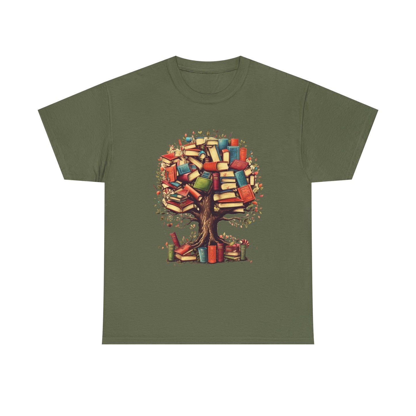 Book Tree T-Shirt – Literary Tree of Books Graphic Tee for Book Lovers
