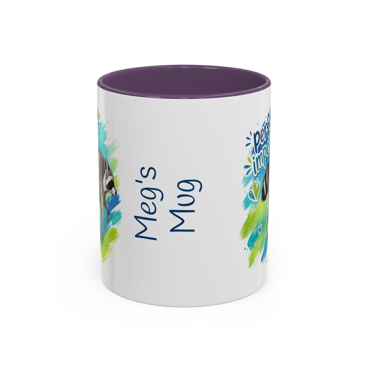 Perfectly Imperfect Raccoon Accent Coffee Mug (Personalizable) - 11/15oz