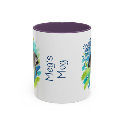 Perfectly Imperfect Raccoon Accent Coffee Mug (Personalizable) - 11/15oz