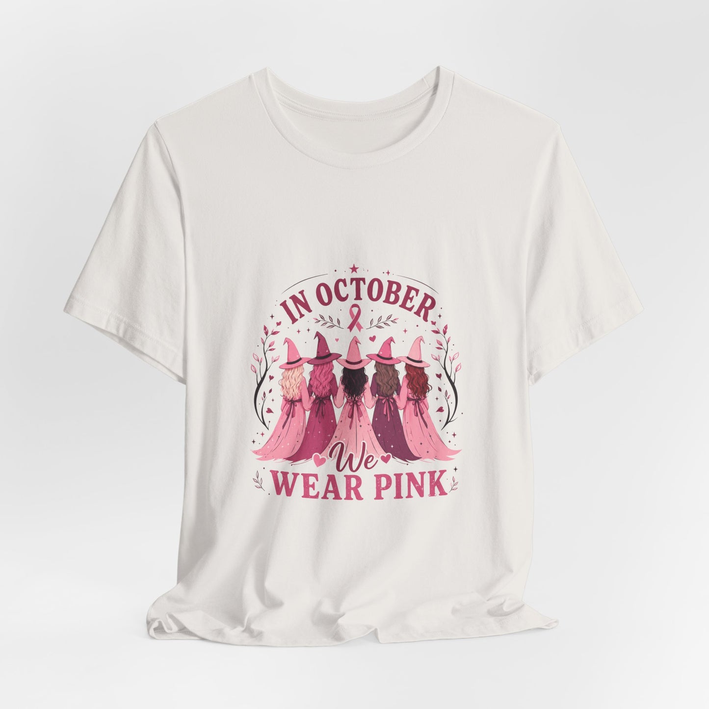 Breast Cancer Awareness Tee — "In October We Wear Pink" Short Sleeve Shirt