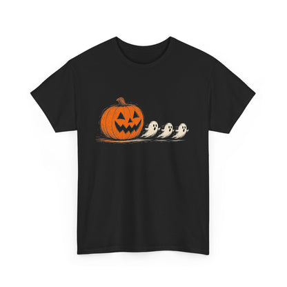 Halloween Pumpkin & Ghost Tee — Cute Jack-o'-Lantern with Ghost Friends