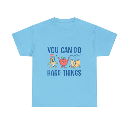 "You Can Do Hard Things" Back to  School Tee with Cute Characters
