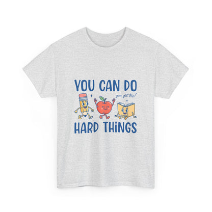 "You Can Do Hard Things" Back to  School Tee with Cute Characters