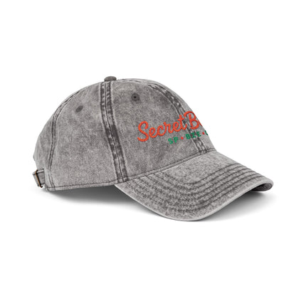 Vintage Embroidered Baseball Cap — "Secret Beach" Palm Logo