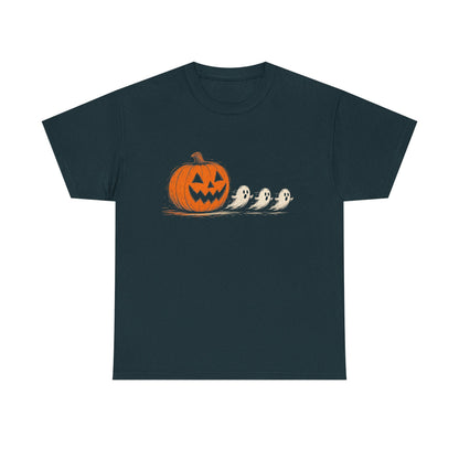 Halloween Pumpkin & Ghost Tee — Cute Jack-o'-Lantern with Ghost Friends