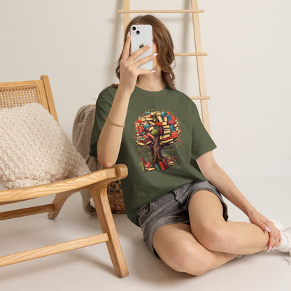 Book Tree T-Shirt – Literary Tree of Books Graphic Tee for Book Lovers