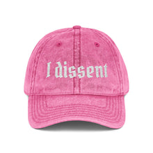 Embroidered 'I Dissent' Vintage Cap - White text