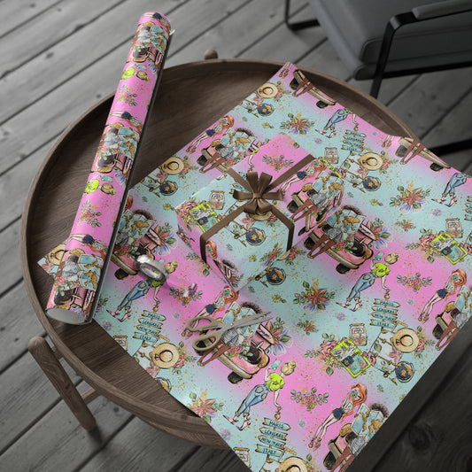 Wanderlust Wrapping Paper - Fun travel Gift Wrap