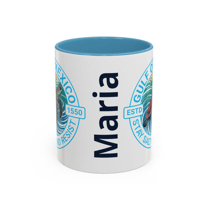 Customizable Gulf of Mexico Turtle Coffee Mug — "Stay Salty and Resist" Accent Ceramic Mug